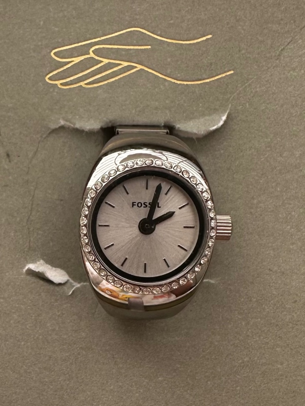 Fossil silver ring watch NWT